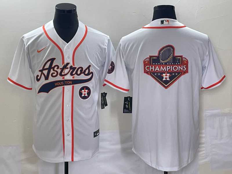 Men%27s Houston Astros White Team Big Logo Cool Base Baseball Jerseys->houston astros->MLB Jersey